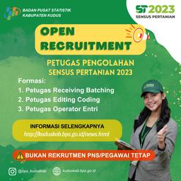 PENGUMUMAN REKRUTMEN PETUGAS PENGOLAHAN DATA SENSUS PERTANIAN TAHUN 2023 BPS KABUPATEN KUDUS