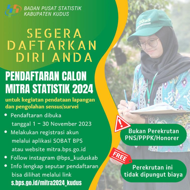 PENGUMUMAN REKRUTMEN CALON PETUGAS SENSUS/SURVEI BPS KABUPATEN KUDUS